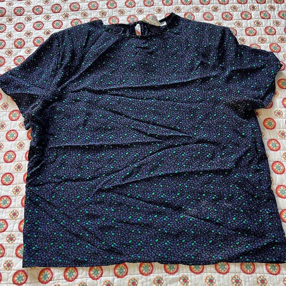 Vintage 90s 100% Silk Leopard Print Blouse size medium